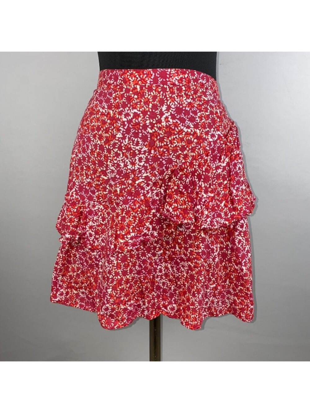 Japna Skirt Juniors M Floral Abstract Tiered Ruffle Front Accent Spring Summer